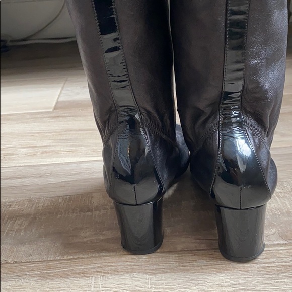 CHANEL Tall Over-the-Knee boots w/patent trim HOT! - Picture 9 of 13